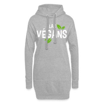 Las végans. Humour végans. Alimentation saine - Sweat-shirt à capuche long Femme - gris chiné - Devant
