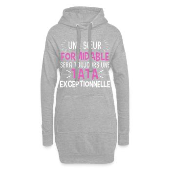 une sœur formidable sera toujours une tata humour - Sweat-shirt à capuche long Femme - gris chiné - Devant