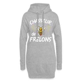 Chasseur de frelon. Humour frelon asiatique. Drôle - Sweat-shirt à capuche long Femme - gris chiné - Devant