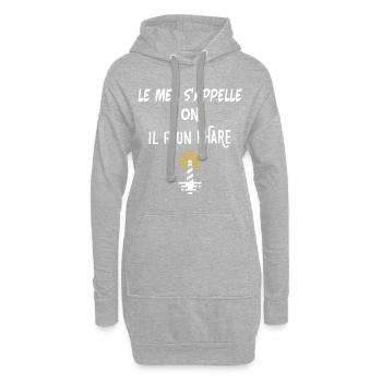 Le mec s'appelle on humour film phrase film culte - Sweat-shirt à capuche long Femme - gris chiné - Devant
