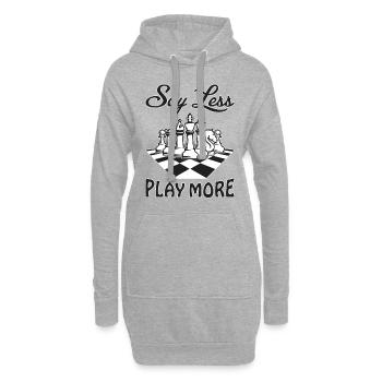 Échecs du roi damier - Sweat-shirt à capuche long Femme - gris chiné - Devant