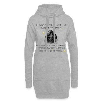 Rage de travail Cadeau humour - Sweat-shirt à capuche long Femme - gris chiné - Devant