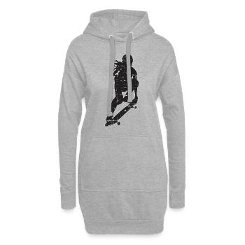 Skate Girl Skate Skate Girl Skaten Cadeau - Sweat-shirt à capuche long Femme - gris chiné - Devant