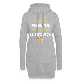 Humour alcool bière, jeu de mot idée cadeau fêtard - Sweat-shirt à capuche long Femme - gris chiné - Devant