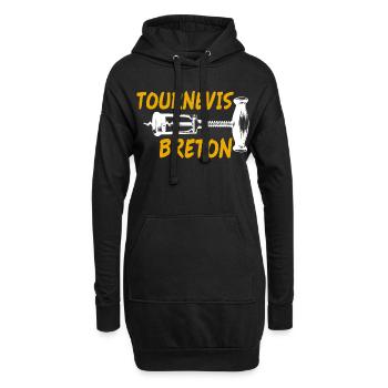 Tournevis breton, humour Bretagne, idée cadeau - Sweat-shirt à capuche long Femme - noir - Devant