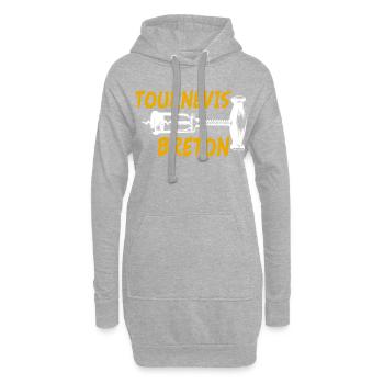 Tournevis breton, humour Bretagne, idée cadeau - Sweat-shirt à capuche long Femme - gris chiné - Devant