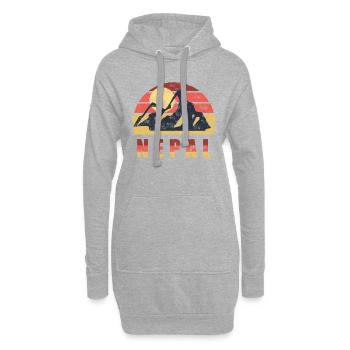 Nepal Motiv mit Berg in Vintage Look Geschenk Asia - Hoodie-Kleid - Grau meliert - Vorne