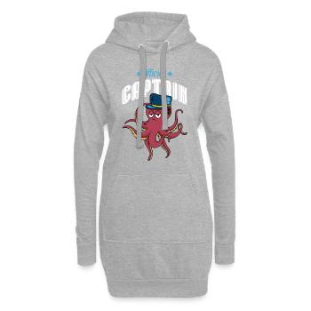 Oktopus Krake Kapitän comic - Hoodie-Kleid - Grau meliert - Vorne