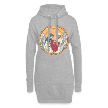 Jésus naissance Marie et Joseph - Sweat-shirt à capuche long Femme - gris chiné - Devant