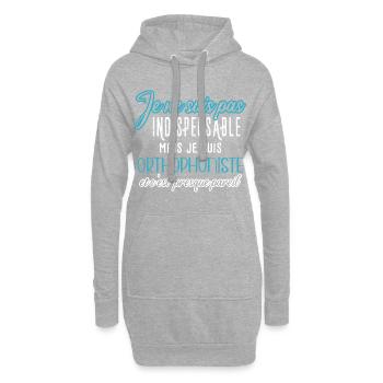 Orthophoniste métier humour, idée cadeau travail - Sweat-shirt à capuche long Femme - gris chiné - Devant