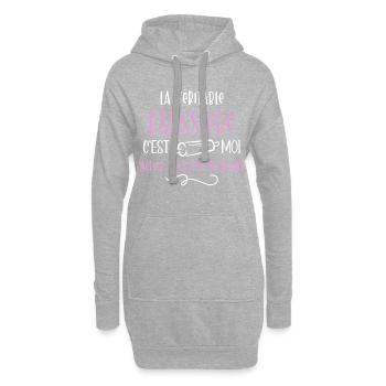 Véritable pâtissière humour métier, idée cadeau - Sweat-shirt à capuche long Femme - gris chiné - Devant