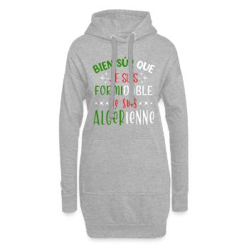 Algérienne Algérie, idée cadeau région, ville - Sweat-shirt à capuche long Femme - gris chiné - Devant
