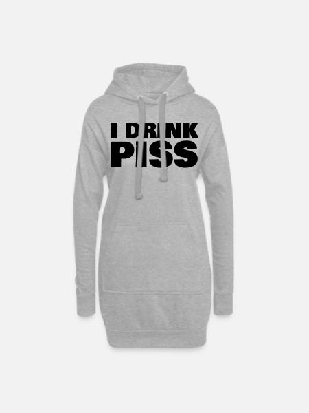i drink piss - Hoodie-Kleid - Grau meliert