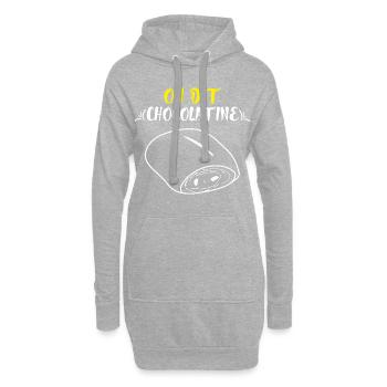 On dit chocolatine et pas pain au chocolat t-shirt - Sweat-shirt à capuche long Femme - gris chiné - Devant