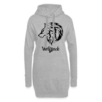 Wolf - Hoodie-Kleid - Grau meliert - Vorne