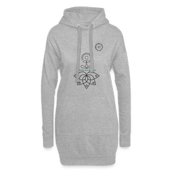 Meditation - Hoodie-Kleid - Grau meliert - Vorne