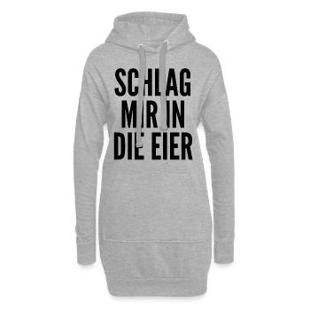 Schlag mir in die Eier - Hoodie-Kleid - Grau meliert - Vorne