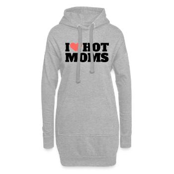 i love hot moms - Hoodie-Kleid - Grau meliert - Vorne