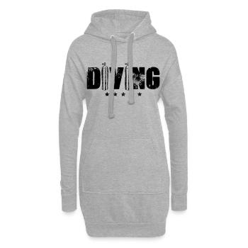 diving tauchen - Hoodie-Kleid - Grau meliert - Vorne