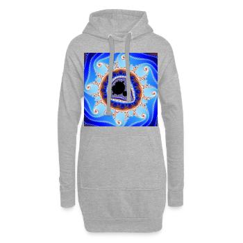 Fraktal #X3 - Hoodie-Kleid - Grau meliert - Vorne