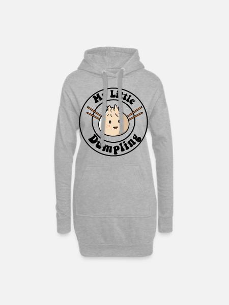 Kleiner Dumpling Dim Sum - Hoodie-Kleid - Grau meliert