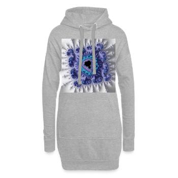 Fraktal #X24 - Hoodie-Kleid - Grau meliert - Vorne