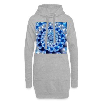 Fraktal #X36 - Hoodie-Kleid - Grau meliert - Vorne