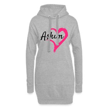 Askim Wort Türkisch Geschenkidee Liebe - Hoodie-Kleid - Grau meliert - Vorne
