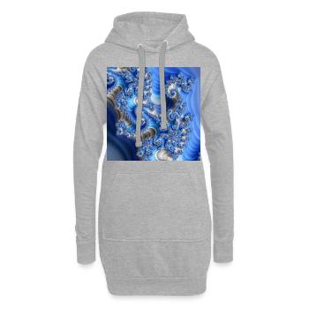 Fraktal #X38 - Hoodie-Kleid - Grau meliert - Vorne