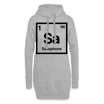 Saxophone Élément périodique Jazz Musiciens Geschen - Sweat-shirt à capuche long Femme - gris chiné - Devant