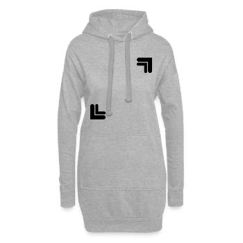 Coins noirs Deux coins de décoration cadre - Sweat-shirt à capuche long Femme - gris chiné - Devant