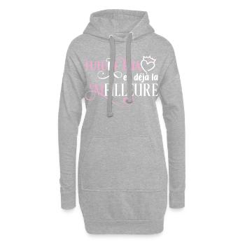 Future tata, idée cadeau naissance, future maman - Sweat-shirt à capuche long Femme - gris chiné - Devant