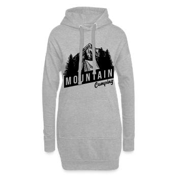 mountain tent camping - Hoodie-Kleid - Grau meliert - Vorne