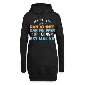 randonneur idée cadeau passion randonnée, humour - Sweat-shirt à capuche long Femme - noir - Devant