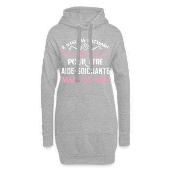 aide soignante idée cadeau métier, médical - Sweat-shirt à capuche long Femme - gris chiné - Devant