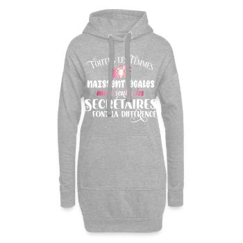 Secrétaire, idée cadeau métier pour femme, humour - Sweat-shirt à capuche long Femme - gris chiné - Devant