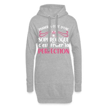 Sophrologue humour métier idée cadeau professions - Sweat-shirt à capuche long Femme - gris chiné - Devant