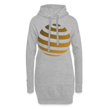 3d Kreis Kugel - Hoodie-Kleid - Grau meliert - Vorne