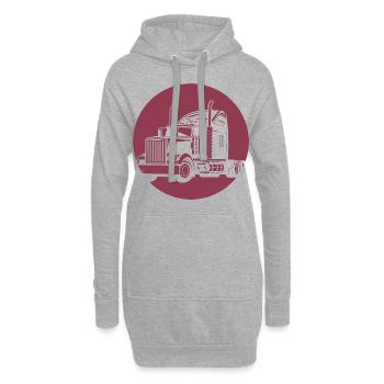 Der Lastwagen - Hoodie-Kleid - Grau meliert - Vorne