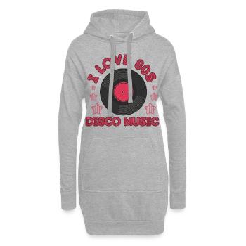 Funny retro i love 80s disco music pop gift - Hoodie-Kleid - Grau meliert - Vorne