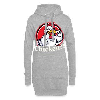 Chicken - Hahn Huhn Ei - Hoodie-Kleid - Grau meliert - Vorne