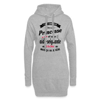 PRINCESSE ET AIDE SOIGNANTE - Sweat-shirt à capuche long Femme - gris chiné - Devant