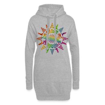 Kokopelli Duo - Sun Ornaments 2 - Sweat-shirt à capuche long Femme - gris chiné - Devant