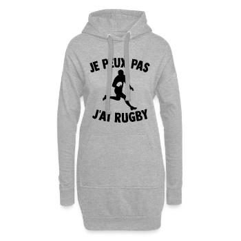 Je peux pas j'ai rugby - Sweat-shirt à capuche long Femme - gris chiné - Devant
