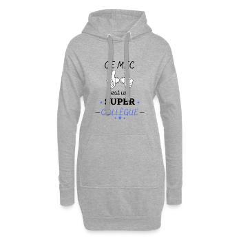 Ce mec est un super collègue Cadeau Homme - Sweat-shirt à capuche long Femme - gris chiné - Devant
