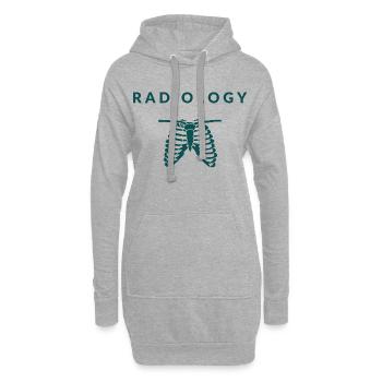 Lustiger Radiologe und Lustige Radiologin - Hoodie-Kleid - Grau meliert - Vorne