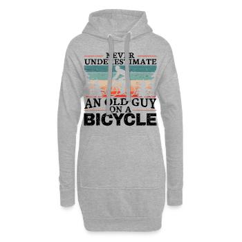 Unterschätze niemals einen alten Mann auf einem Fahrrad Männer - Hoodie-Kleid - Grau meliert - Vorne