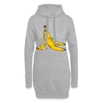 Peau de banane peau de banane attention glissante - Sweat-shirt à capuche long Femme - gris chiné - Devant