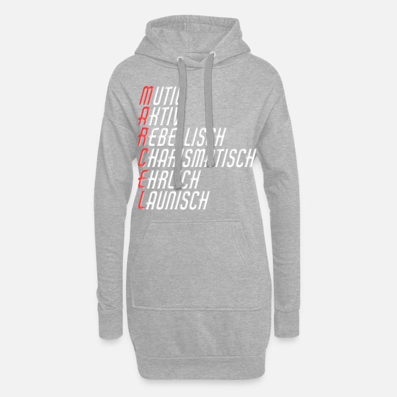 Marcel - Hoodie-Kleid - Grau meliert