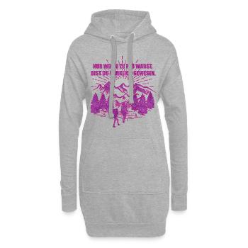 Nur wo du zu Fuß warst | Wandern Outdoor - Hoodie-Kleid - Grau meliert - Vorne